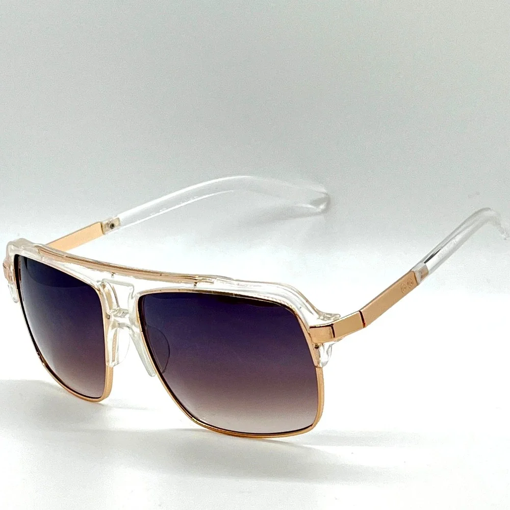 Fashion‎ Sunglasses Square UV Protection Gold Retro Street Shades Driving Lentes
